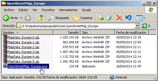Arquivos descompactados Windows